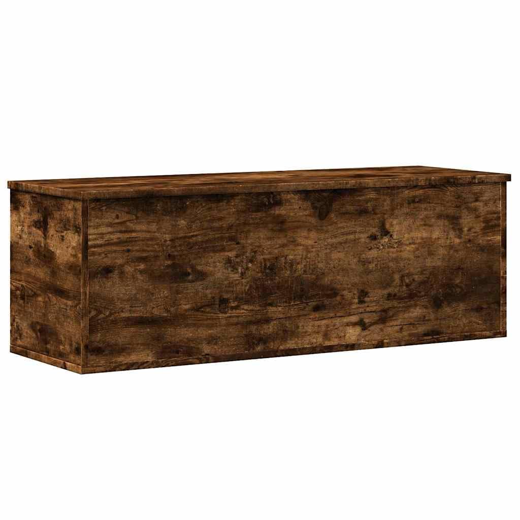 Vidaxl Smoked Oak Storage Box 102X35x35 Cm Engineered Wood