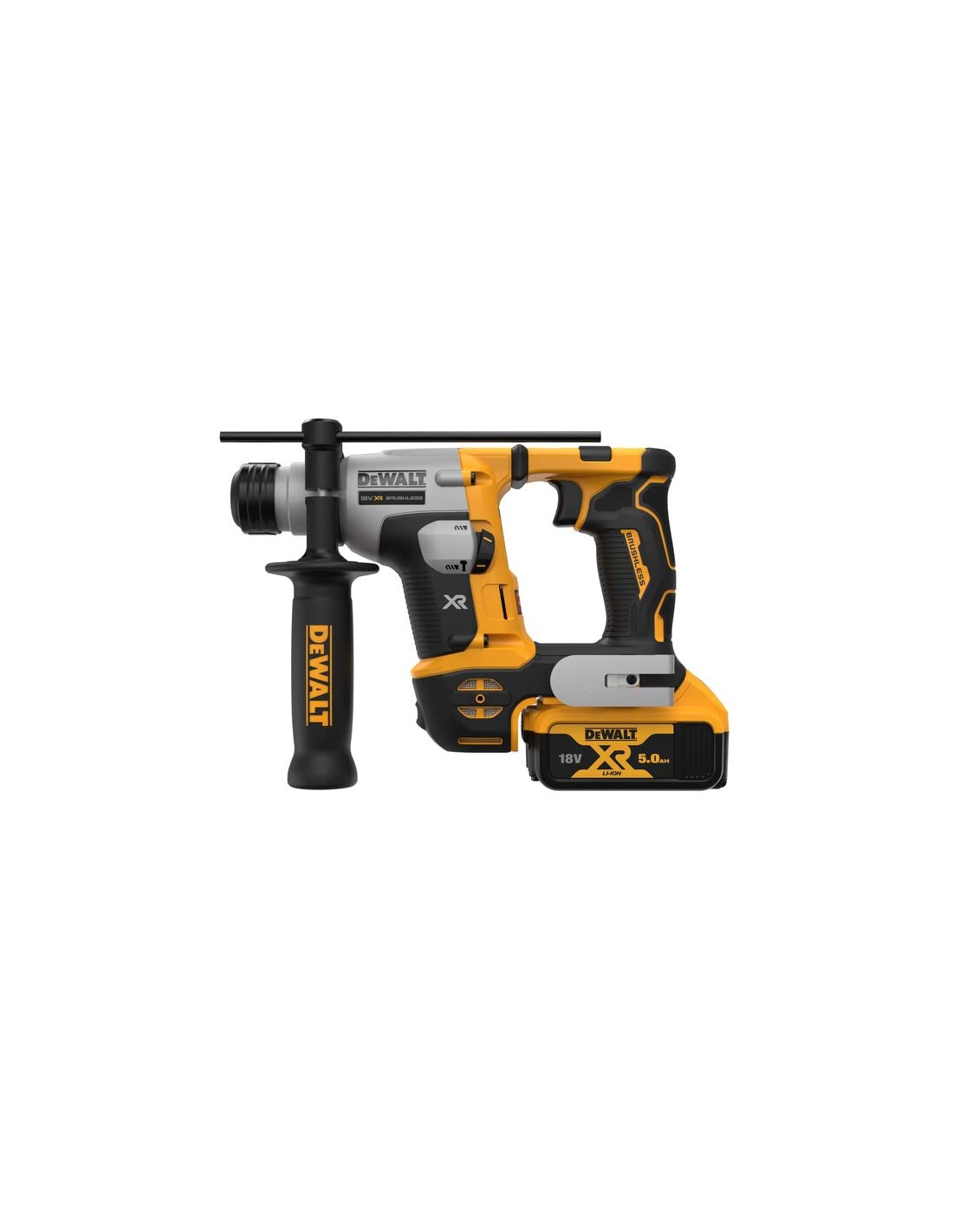 DeWalt - Martillo Electroneumático sin escobillas XR 18V SDS-Plus 1,4J con 2 baterías Li-Ion 5Ah y maletín TSTAK