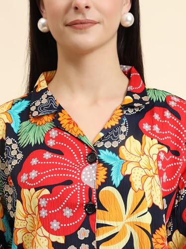 Image of Women's Cotton Blend Printed Combo (Pack of 2) Shirts - 3 /4 Sleeves V Collar Neck