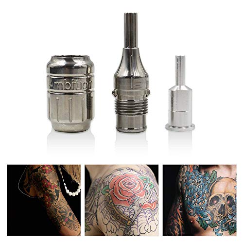 Romlon Tattoo Cartridge Grips - 28mm Tattoo Grip Tubes Adjustable Twist Tattoo Machine Cartridge Grips Tattoo Handle Tube Aircraft Aluminum with Drive Bars for Tattoo Gun Supply Tattoo Accessories