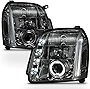 ACANII - For 2007-2013 GMC Yukon Denali XL SUV LED Halo Smoked Lens Projector Headlights Headlamps, Driver & Passenger