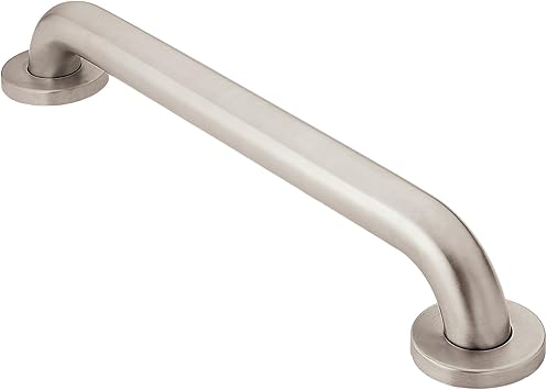 Moen Home Care Bathroom Safety 18 Inch Stainless Steel Handicap Grab Bar for Bathtub and Shower, Elderly Assistance Product with Concealed Screws, Polished Brass, R8918