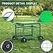 FLINTER Rolling Garden Work Seat with Wheels, Upgraded Heavy Duty Gardenning Cart with Seat - Garden Rolling Stools with Wheels for Seniors, Lawn, Patio & Backyard Gardening, Green