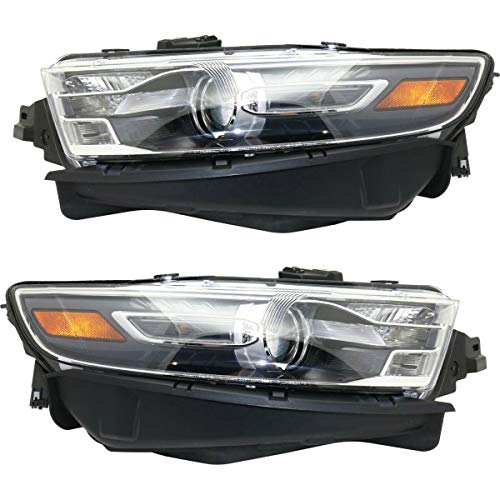 Headlight Set Compatible with 2014-2015 Ford Taurus Left and Right With Bulb 2Pc