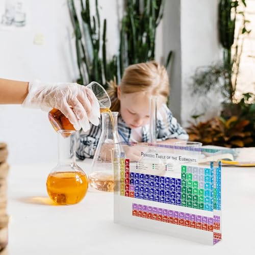 Tabela periódica acrílica de elementos, decoion, exibição de mesa periódica, ornamentos de mesa, art