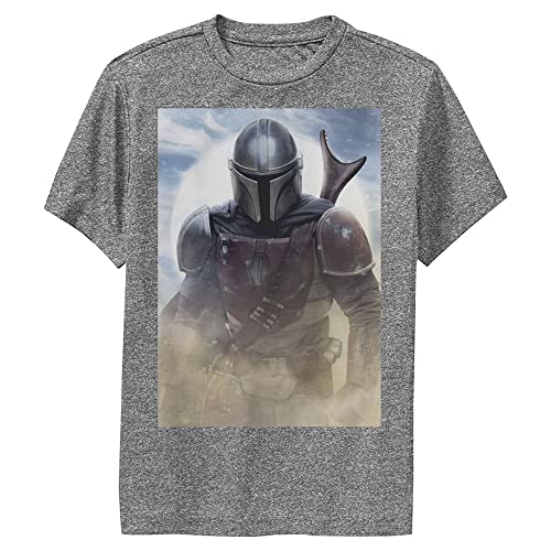 T-shirt Star Wars garçon anthracite haut imprimé col rond Mandalorian taille M