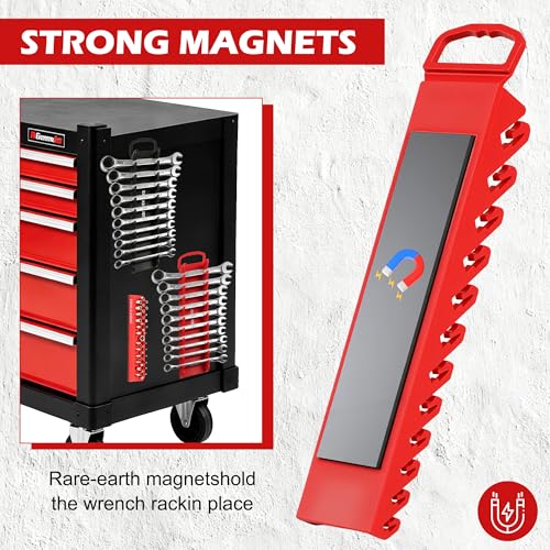 Image of TOOLEAGUE 2Pcs Magnetic Wrench Organizer Set & 1 /4 inch Hex Bit Organizer