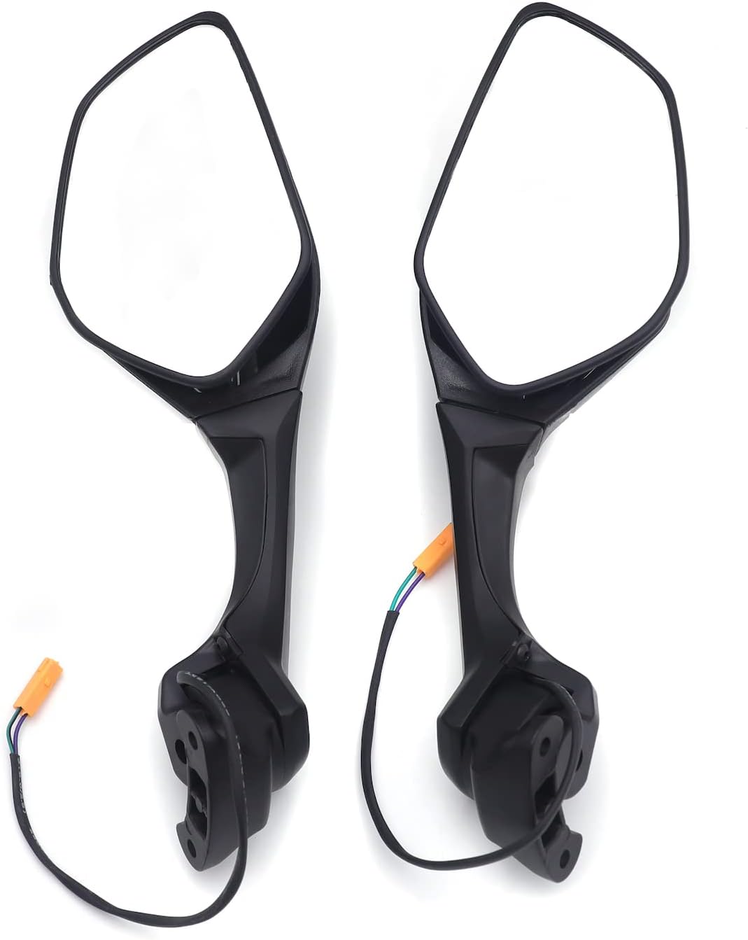 HTTMT- Black Rear View Mirrors w/Turn Signals Compatible with Kawasaki Ninja ZX10R 2011-2015 / H2 2014-2015 [P/N: MT252-036-BK]