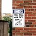 Ymaotrade Pool Area Keep Gate Closed Pool Aluminium Sign 8×12in, Sturdy Aluminum Metal Signs Rust Free, Door Closed Signs, Gate Closed All Times Decoration for Wall Garden Lawn Outdoor