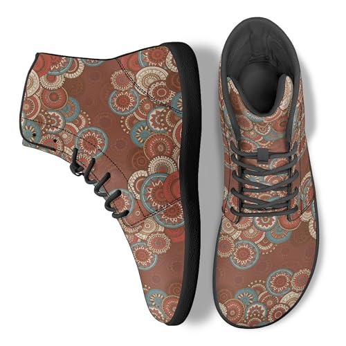 Image of Binienty Zero Drop Sole Barefoot Men's Women's PU Leather Flat Minimalist Barefoot Sneakers Athletic Shoes Waterproof