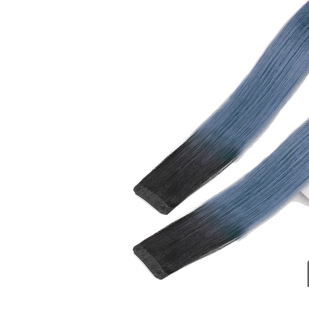 Mèche suspendue à l'oreille pour soirée : rajout cheveux naturels bleu à effet dégradé