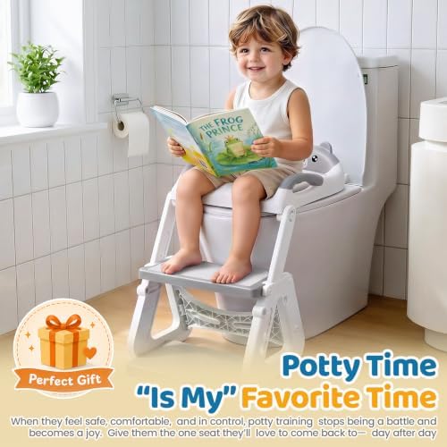 Orzbow Potty Training Seat with Step Stool, Toddler Toilet Seat with Ladder — view 7