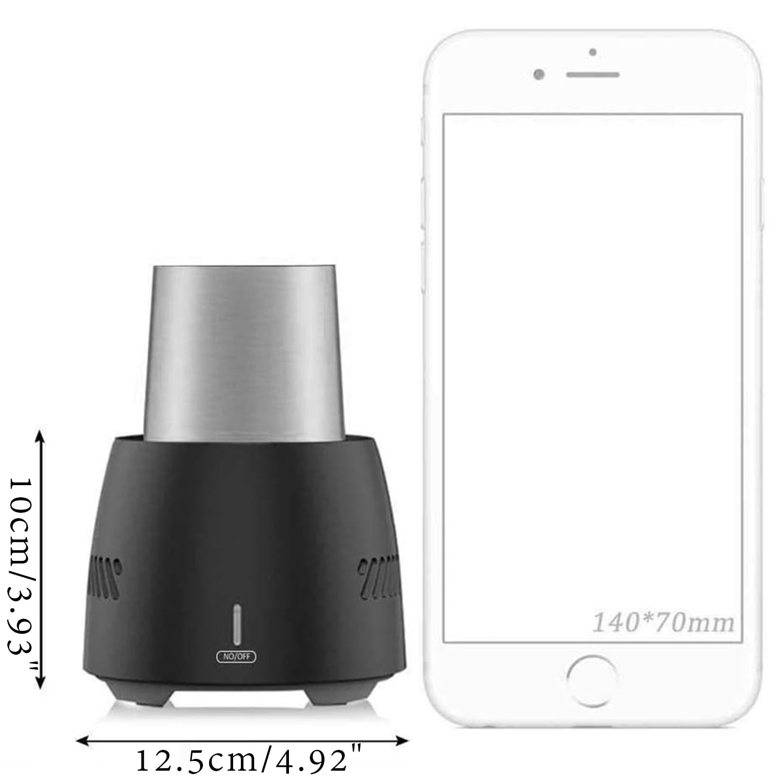 Tazza Raffreddante Portatile 350ml, Raffreddatore Bevande Elettrico Con Doppia Modalità, Raffreddamento Rapido -2°C A 8°C, Per Lattine Di Birra Vino Cola, Casa Bar Festa black
