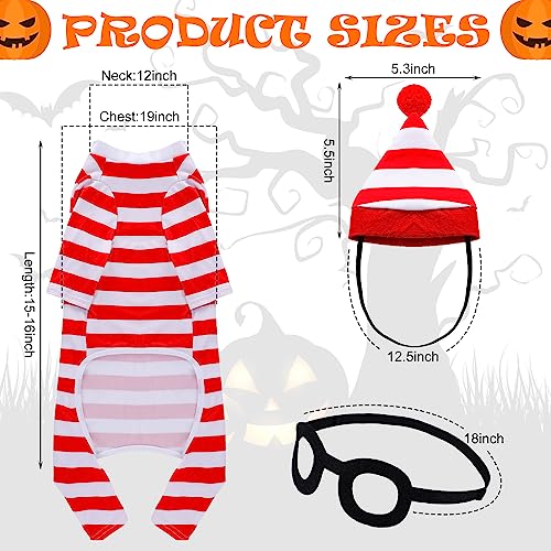 Disfraz Halloween rayas rojo y blanco para perro talla M miniatura 2