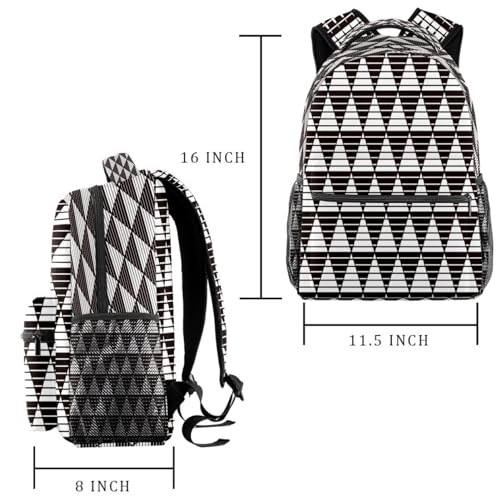 Sac de voyage décontracté à motif triangles noir et blanc - 2