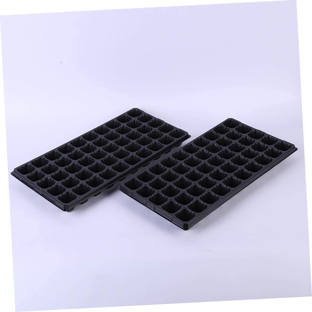 TOYANDONA Bandeja de Cultivo para Plantas 50 Cavidades de PVC Negro, Multi Ranuras sin Dañar Raíces, Paquete de 6 para Vivero y Cultivo al Aire Libre