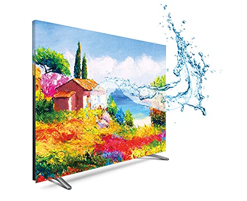 Generico Custodia Protettiva TV Impermeabile 19 "- 80" 22 pollice da pollici 75 cover decorativo per schermo TV PC pittura paesaggio albero mare impermeabile verde blu(32")