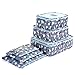 6 Set Sistema di Cubo di Viaggio - 3 Cubi di Imballaggio + 3 Sacchetti Borsa - Perfetto di Viaggio Dei Bagagli Organizzatore (Blue Flower)