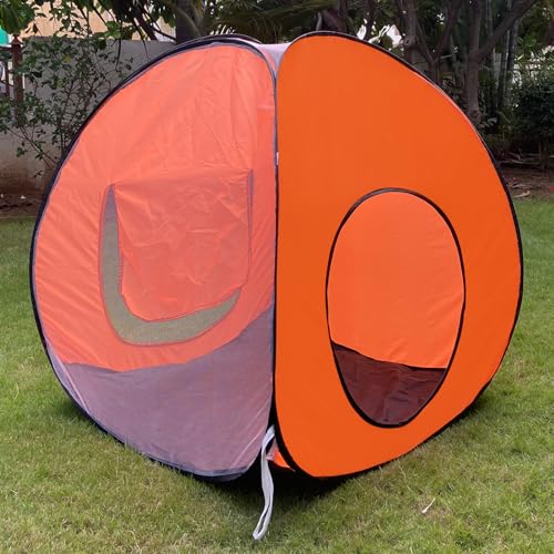 Image of Play House Foldable One Side Round Tent House for Kids Lightweight and Portable |Foldable Tent House for Kids Activity Indoor Outdoor |Play Tent House for Multi Purpose| Play Tent House (Orange-2)