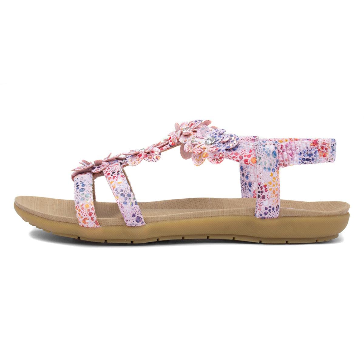 LilleyWomens Pink Multi Flower Sandal