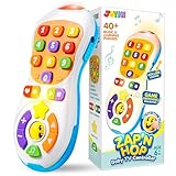 JOYIN Baby Toys 6-12 Months - TV Remote Control Toy with 40+ Music and Learning Phrases & Volume Control, Birthday Gift for Todder Girls Boys