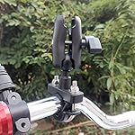Pasuihcay-Motorcycle-Handle-Bar-Rail-Mount-37mm-Width-U-Bolt-Mounting-Base-with-1-Inch-Ball-for-GPS-Work-for-black