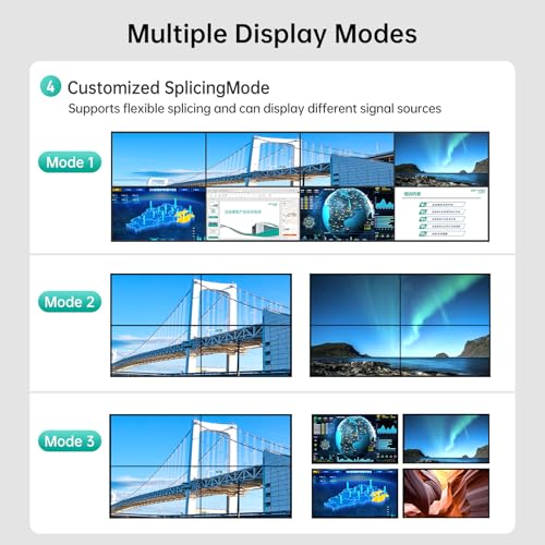Image of MT-VIKI 8x8 4K Seamless HDMI Matrix Video Wall 2x4 w /Web GUI+Audio Out, Customised HDMI TV Wall Controller, Rack Mount Matrix Switcher Splitter Support RS232, APP, IR Remote, Web