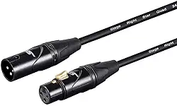 Monoprice Cabo de microfone Starquad XLR macho para XLR fêmea - 3 metros - preto, 24AWG, otimizado para áudio analógico - Contatos dourados - Série Stage Right