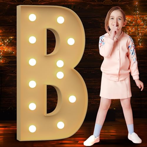 Tongjoy 4FT Marquee Light Up Letters, Large Marquee for Baby Shower, Birthday Party Backdrop Decor Wedding Engagement Party, Pre-Cut Foam Board Letters