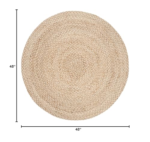 Tapete redondo natural de yute SAFAVIEH 4 pies miniatura 2