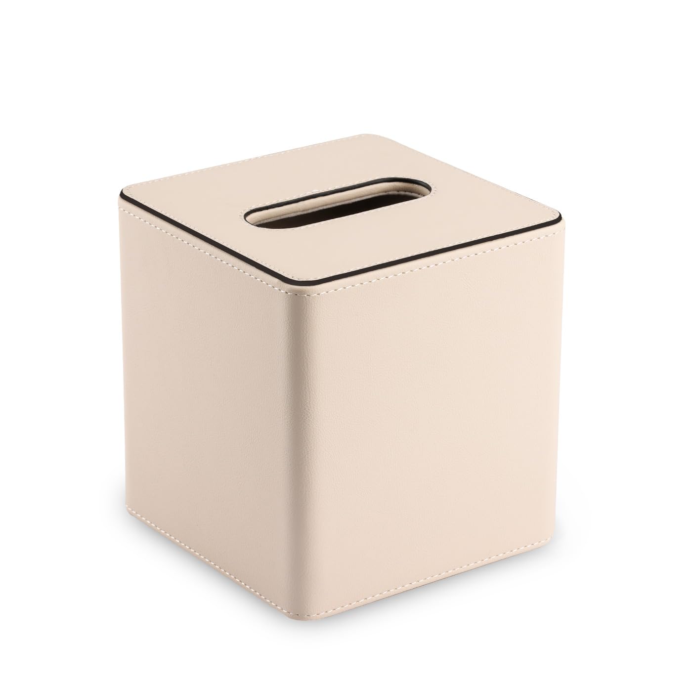 KINGFOM Porta Fazzoletti Rettangolare in pelle PU, per Ufficio, Auto (C-Beige)