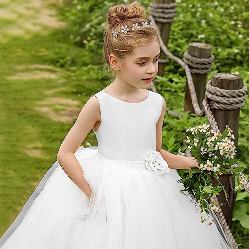 Flower Girl Dress Birthday Tutu Pageant Tulle Princess Ball Gowns Party Wedding Kids Satin Dresses4