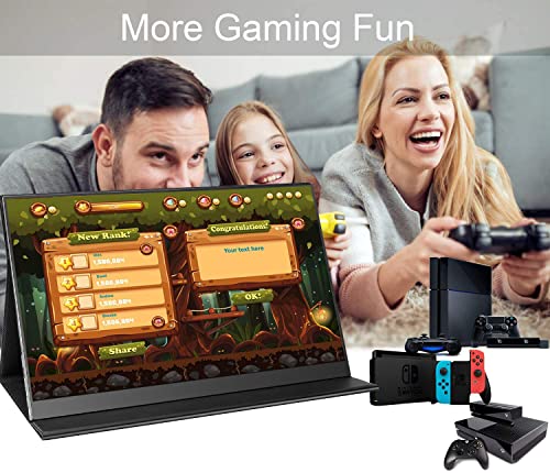 Hongo Portable Monitor Extremely Thin 15.6 Inch Fhd 1080P Computer Gaming Dual Monitor Usbc Display For Laptop Pc Phone Xbox Ps4 Switch, Smart Stand Included #TOP6