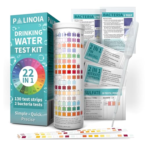 Palinoia WATER22 22 In 1 Drinking Water Test Kit 130 Strips - Well, Tap, Home Testing Strip cover