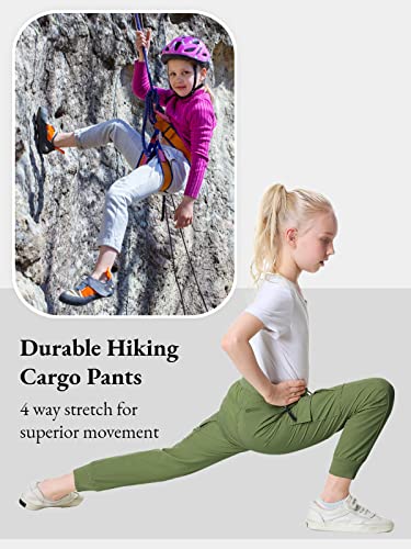 Image of EXARUS Girls Hiking Cargo Pants Joggers Teen Quick Dry Lightweight Slim Fit