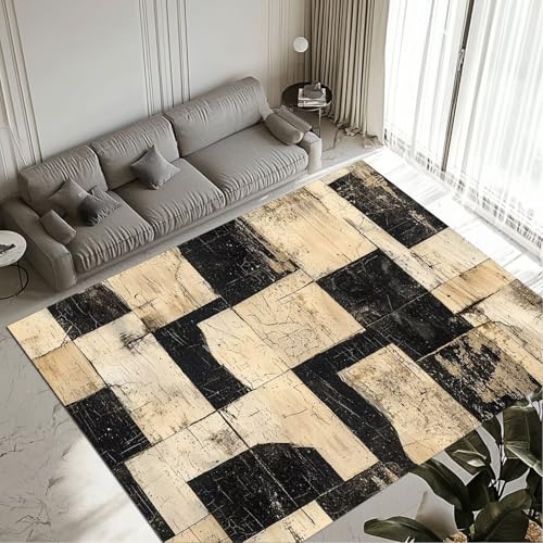 Tapis Checkered lavable et imperméable pour grand salon 120x170cm - 2