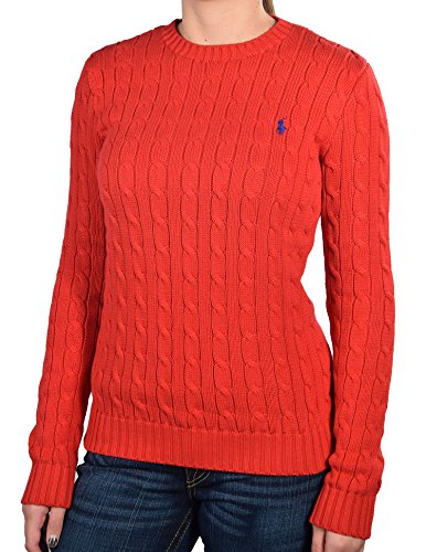 Ralph Lauren ケーブルニットクルーネックセーター レディース US サイズ: L カラー: レッド
