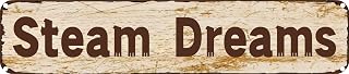 Vintage Tin Sign Retro Metal Wall Decor Steam Dreams Rustic Aluminum Plaque for Home,Bar,Kitchen,Garage,Man Cave 4x16 Inch