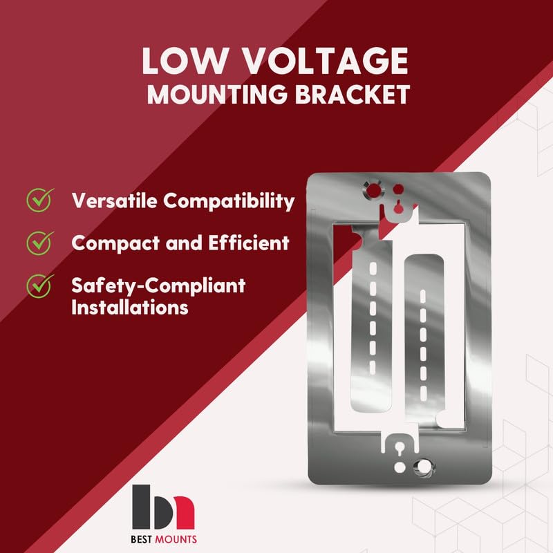Placa de bajo voltaje BestMounts para paso de cables de red y altavoz 7