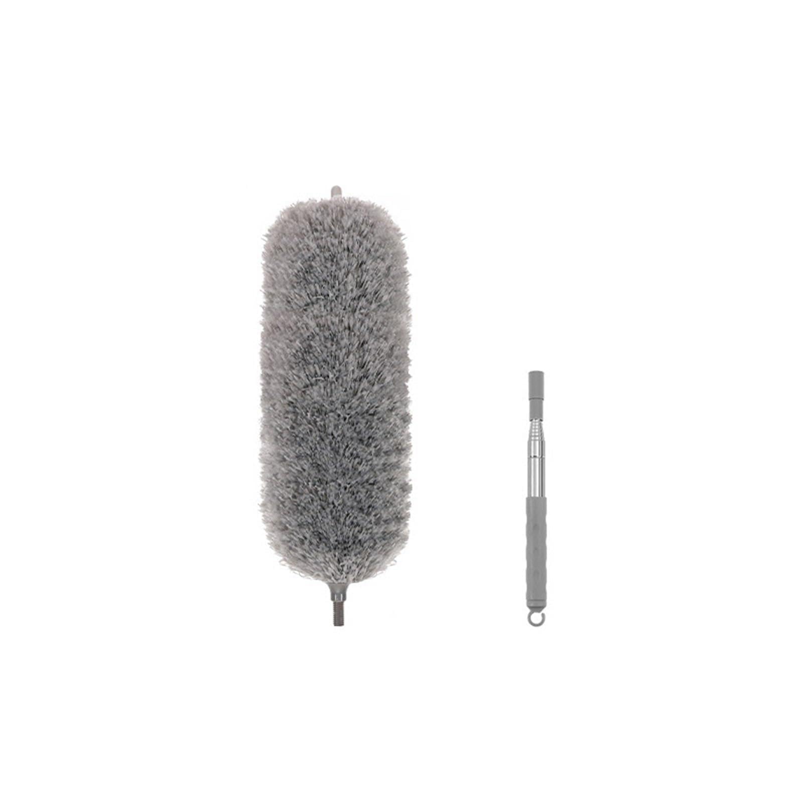 Duster Microfiber Feather Duster Extendable with Extra Long Pole Bendable Head Handle Dusters for Cleaning Ceiling Cars(Grey 140cm 1pc)