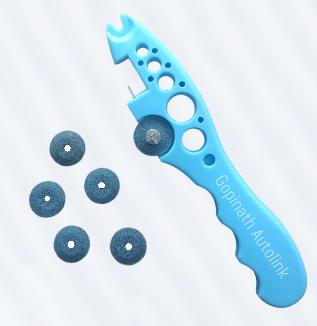 Gopinath Autolink Ampule Breaker Ampule Cutter with 5 Replaceable Grinding Wheels,Glass Bottle Cutter, Ampoule Cutter for Doctors ampoule Opener (Blue,Pack of 1)