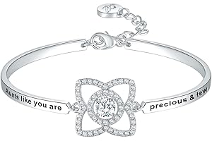 Mothers Day Aunty/Niece Gift: 'Aunts Like You Are Precious and Few' Love Bangle Bracelet