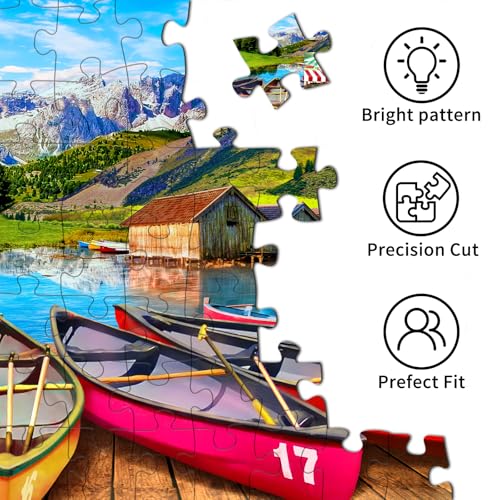 Rompecabezas de 1000 piezas de lago alpino italiano, hermoso paisaje natural, relajante para adultos y adolescentes, decoración para pared del hogar, regalo para noche de juegos en familia miniatura 2