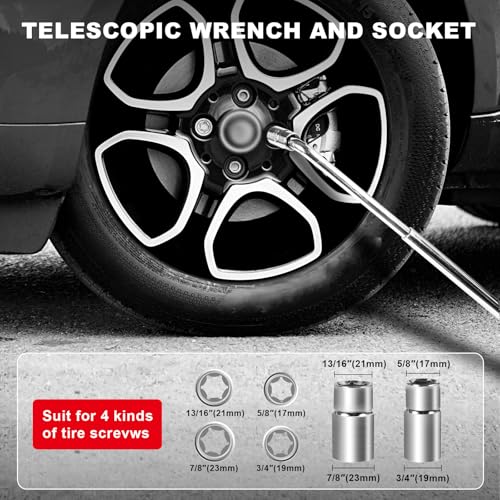 Image of Big RED Car Jack 3Ton /6610 lbs Universal Scissor Jack with Rubber Pad, Portable Tire Changing Kit with Lug Wrench, Emergency Kit for Sedan SUV MPV