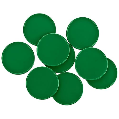 Einkaufswagenchips Rohlinge aus Kunststoff Größe wie 1 Euro Münze, Farbe:sattgrün, Größe:100 Stück