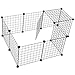 Pawhut Valla Metálica para Mascotas con 12 Paneles Parque Metálica para Animales Pequeños Desmontable Diseño DIY Negro 106x73x36cm