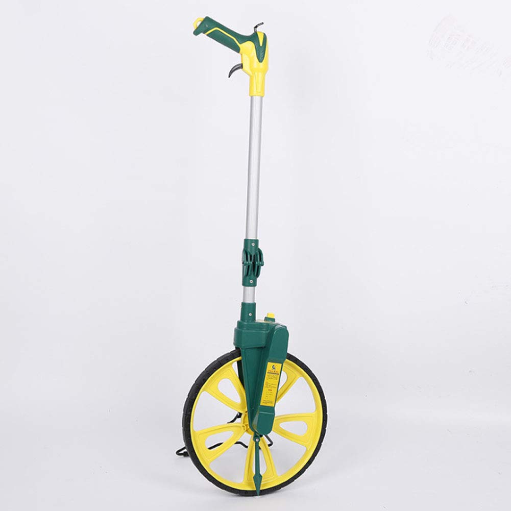 Distancia de medición de la rueda, mecánico de medición de distancia rueda de medición rodillo de mano Herramienta de Topografía de Alta Precisión con Green Mango telescópico, bolsa de almacenamiento