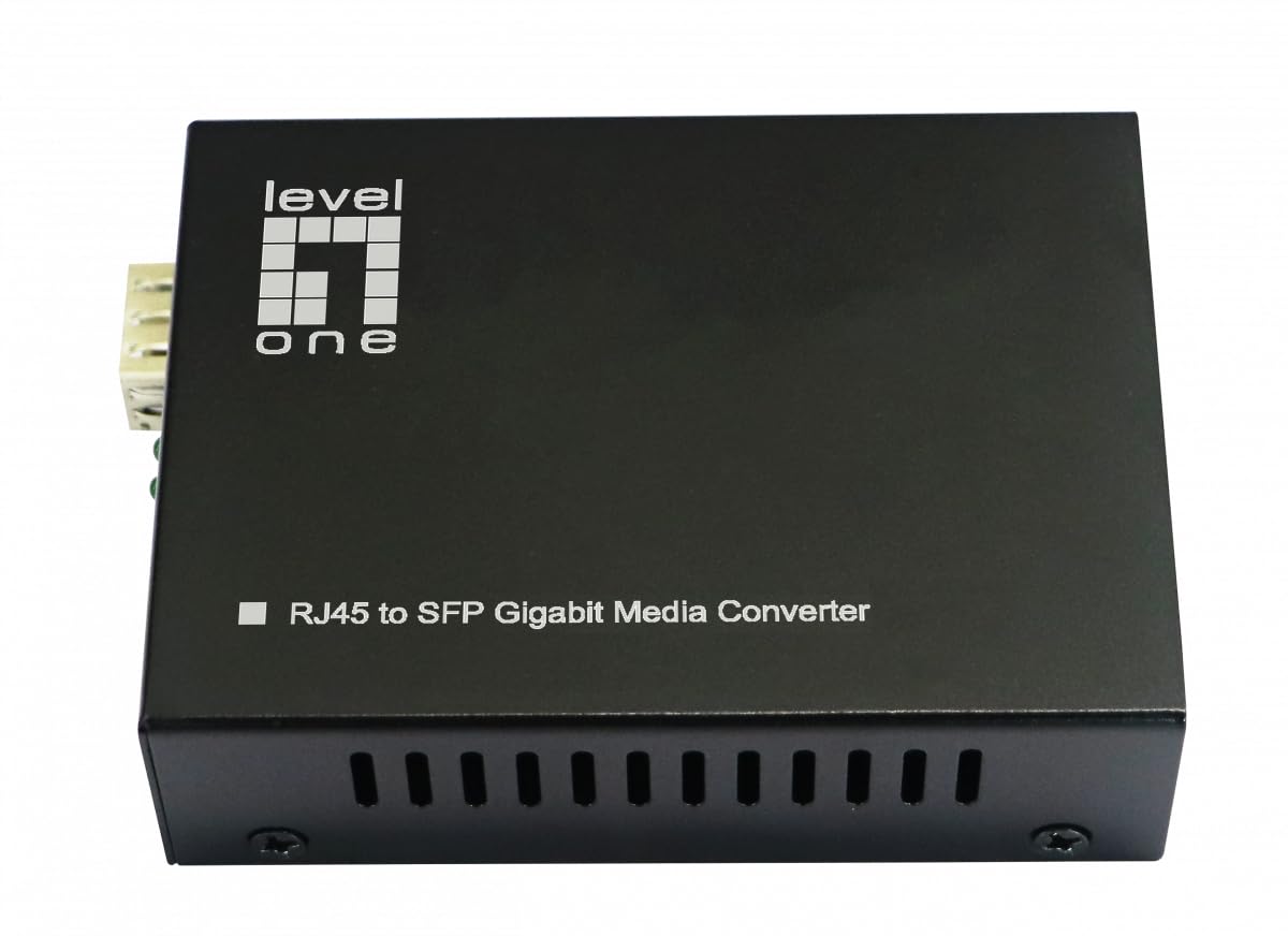 LevelOne GVT-2015 Convertisseur de média RJ45 vers SFP Gigabit, 802.3bt 60 W PoE PSE