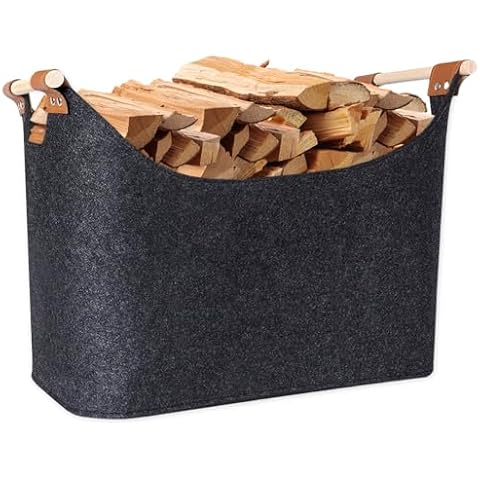 XL Felt Log Basket with Handles Cover