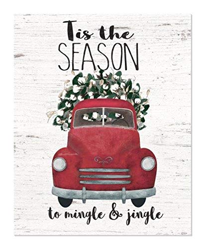 Tis The Season To Mingle And Jingle Rustic Wood Wall Sign 12x15
